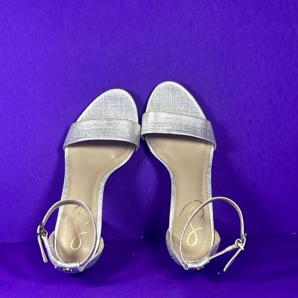 Sam Edelman Silver Yaro Ankle Strap Block Heel Sandal Women's Shoe Size 5.5-NEW - Picture 6 of 9